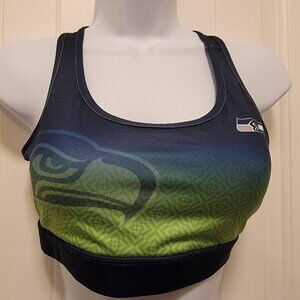 KLEW Team Apparel SEAHAWKS Ombre Sports Bra - Size Medium
